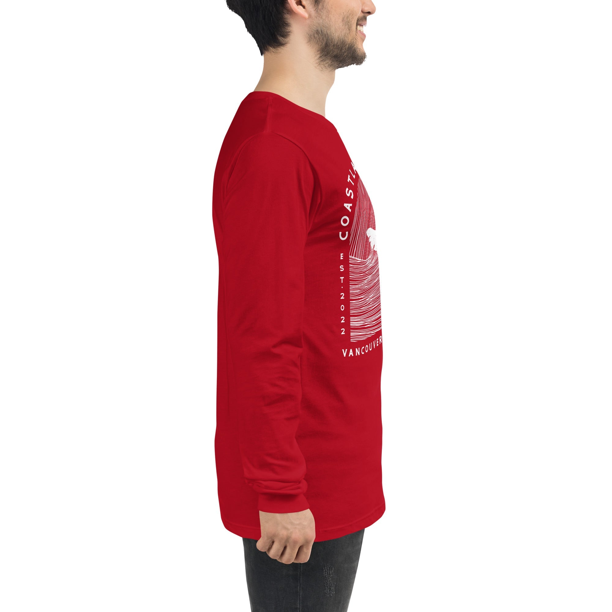 Design of Vancouver Island Wave Design - Unisex Long Sleeve Tee , the colour is