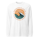 Design of Vancouver Island Wave Design - Unisex Long Sleeve Tee , the colour is White