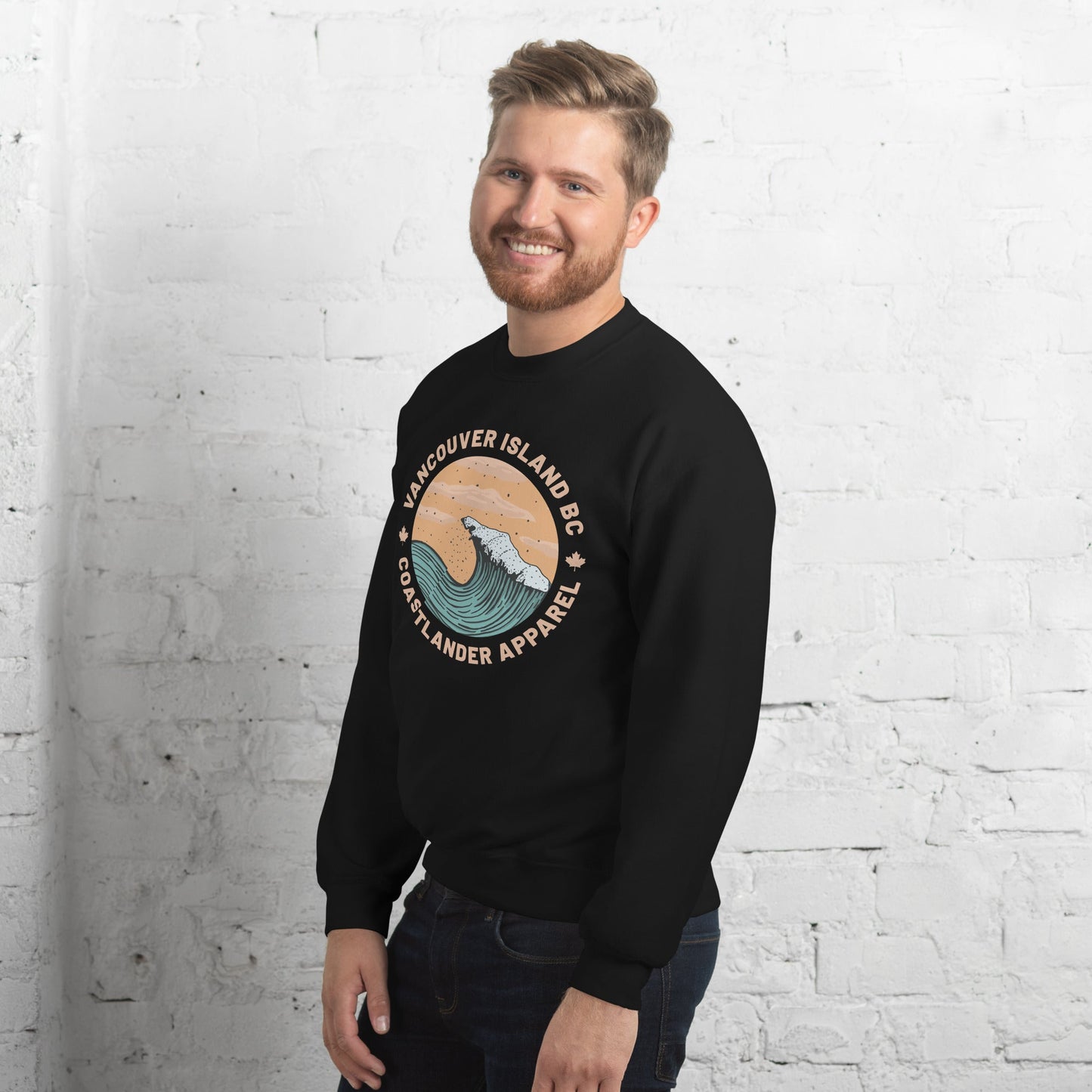 Design of Vancouver Island Wave Design - Unisex Sweatshirt , the colour is