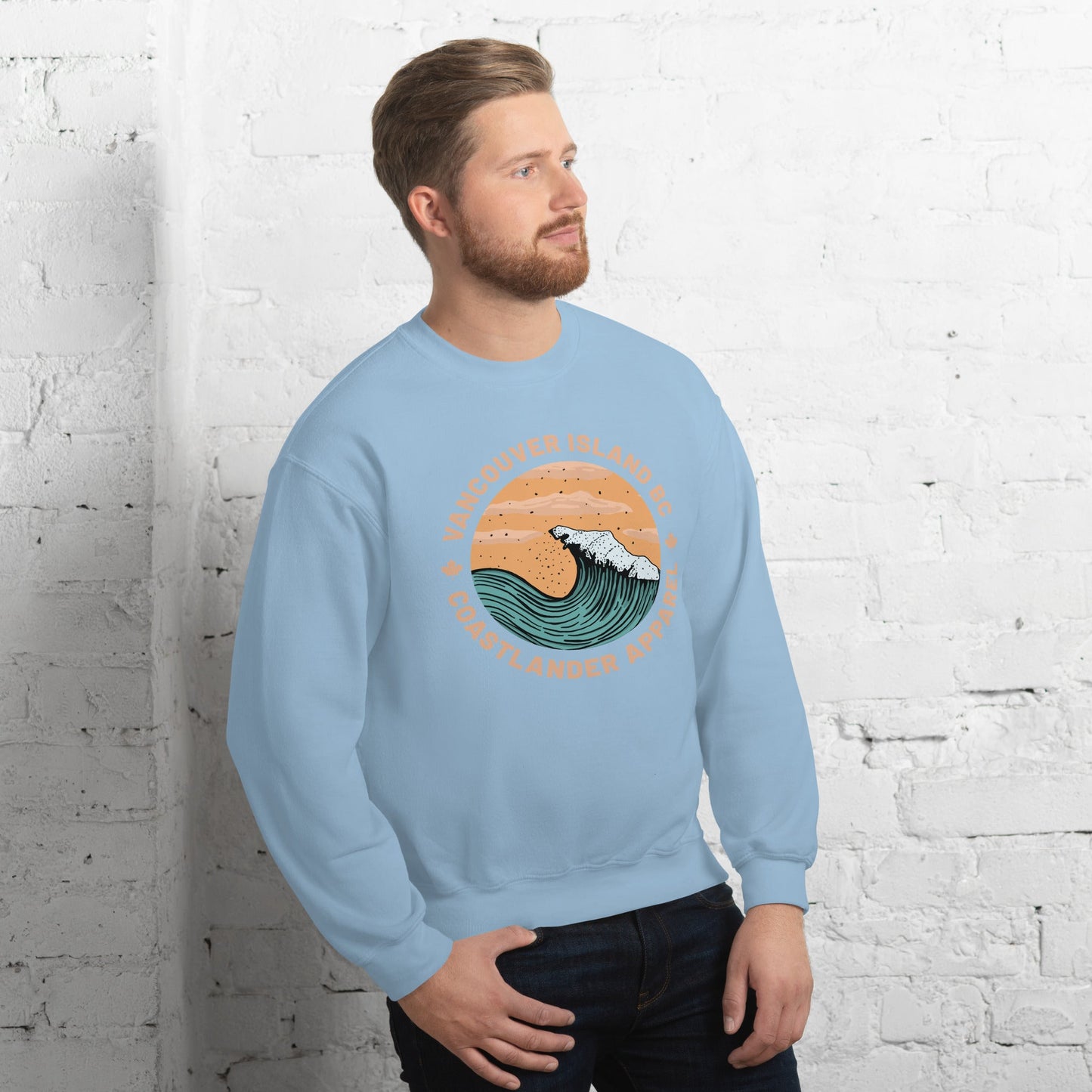 Design of Vancouver Island Wave Design - Unisex Sweatshirt , the colour is