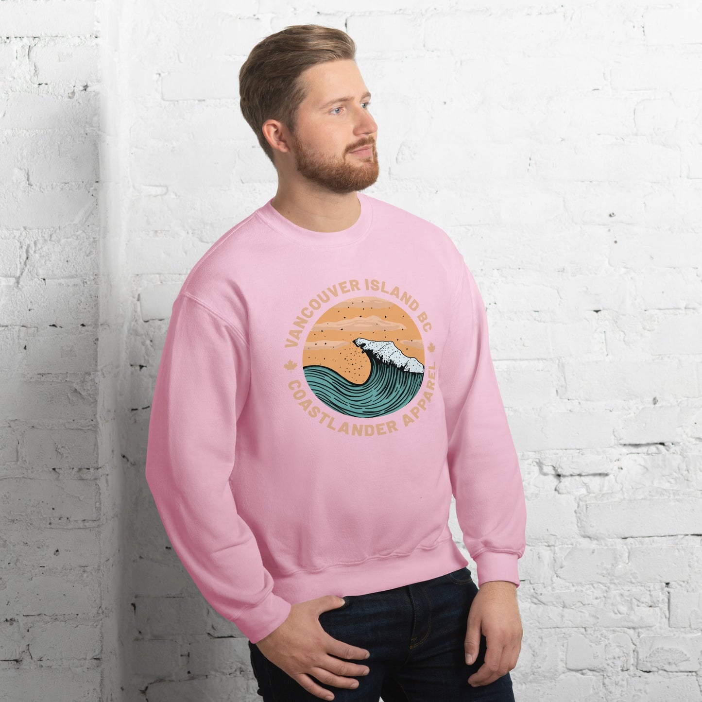 Design of Vancouver Island Wave Design - Unisex Sweatshirt , the colour is