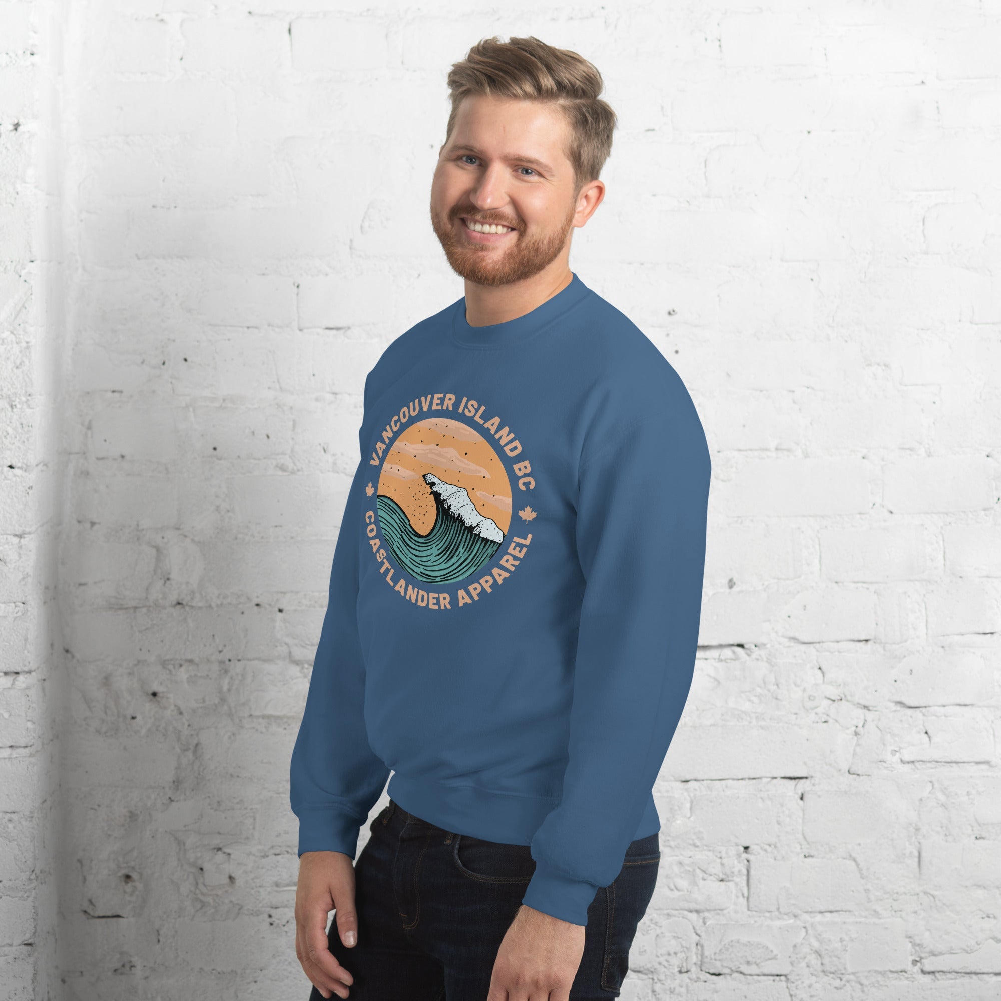 Design of Vancouver Island Wave Design - Unisex Sweatshirt , the colour is
