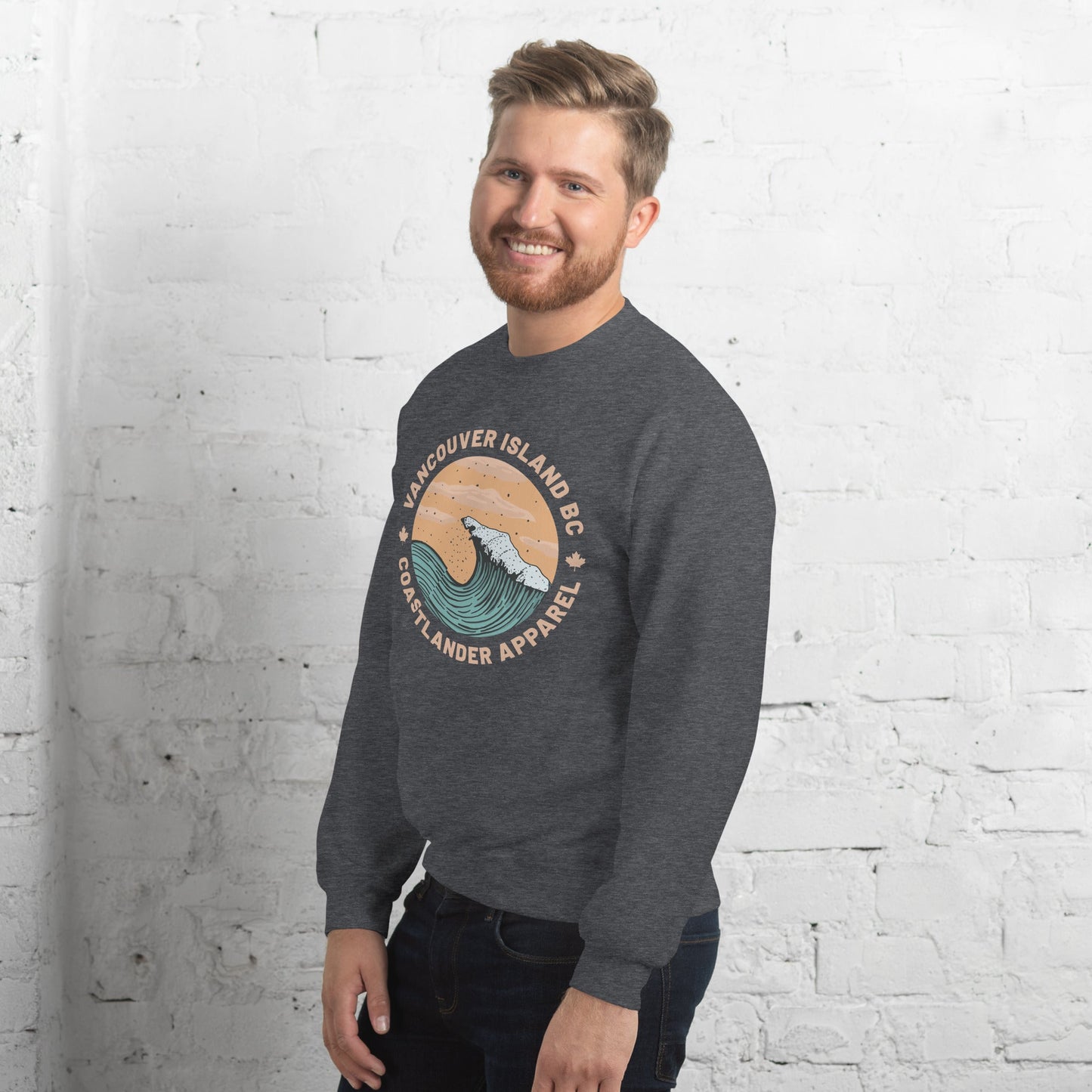 Design of Vancouver Island Wave Design - Unisex Sweatshirt , the colour is