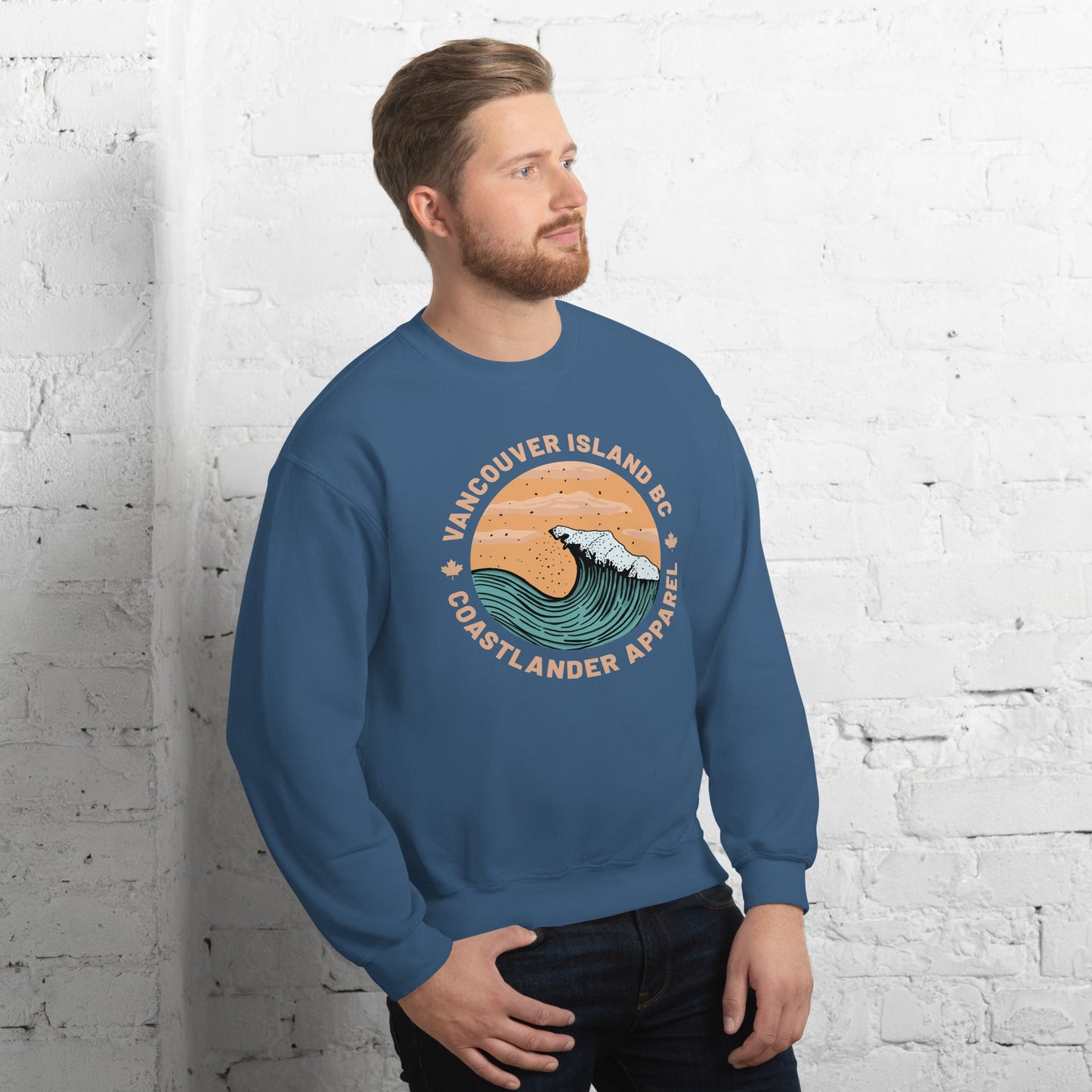 Design of Vancouver Island Wave Design - Unisex Sweatshirt , the colour is