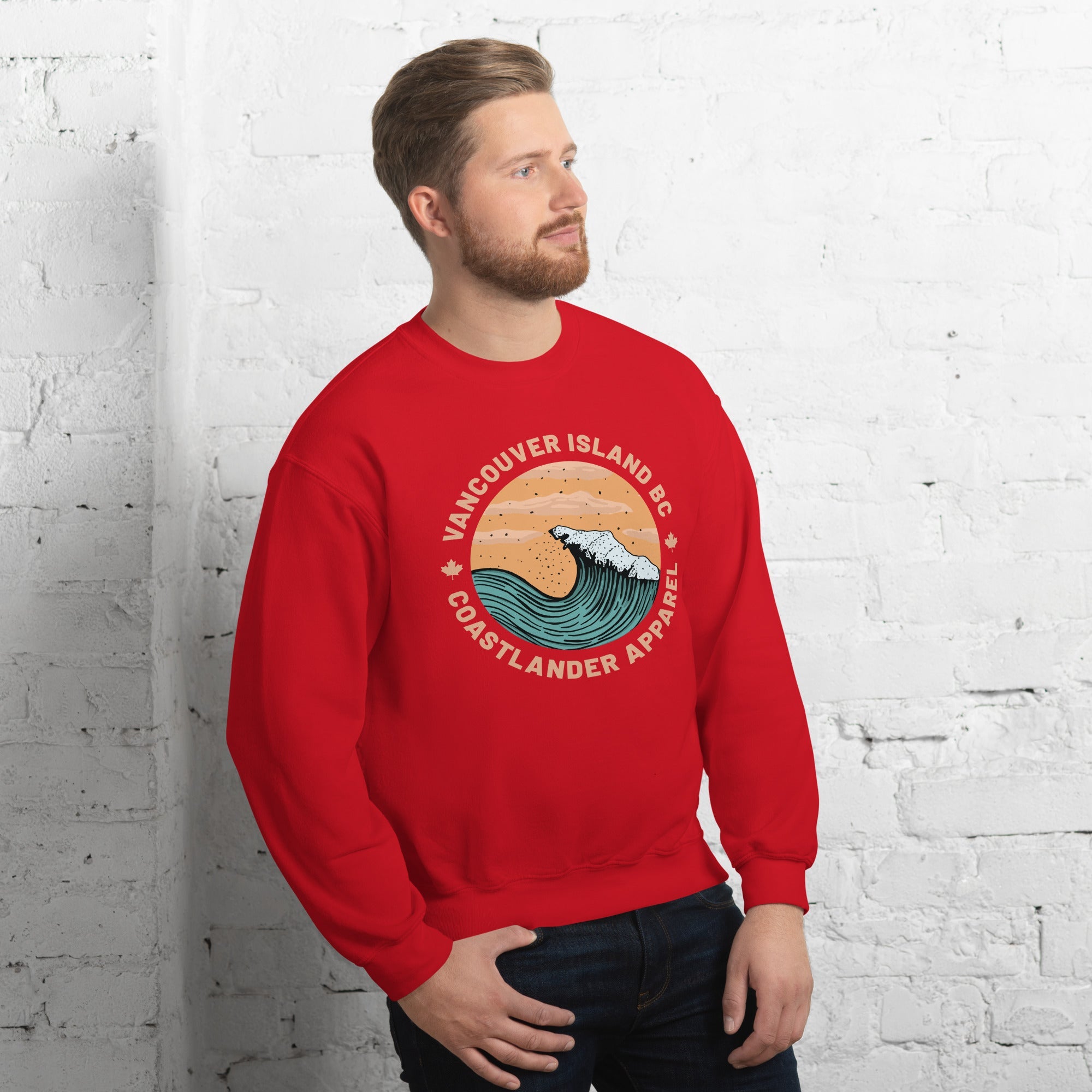 Design of Vancouver Island Wave Design - Unisex Sweatshirt , the colour is