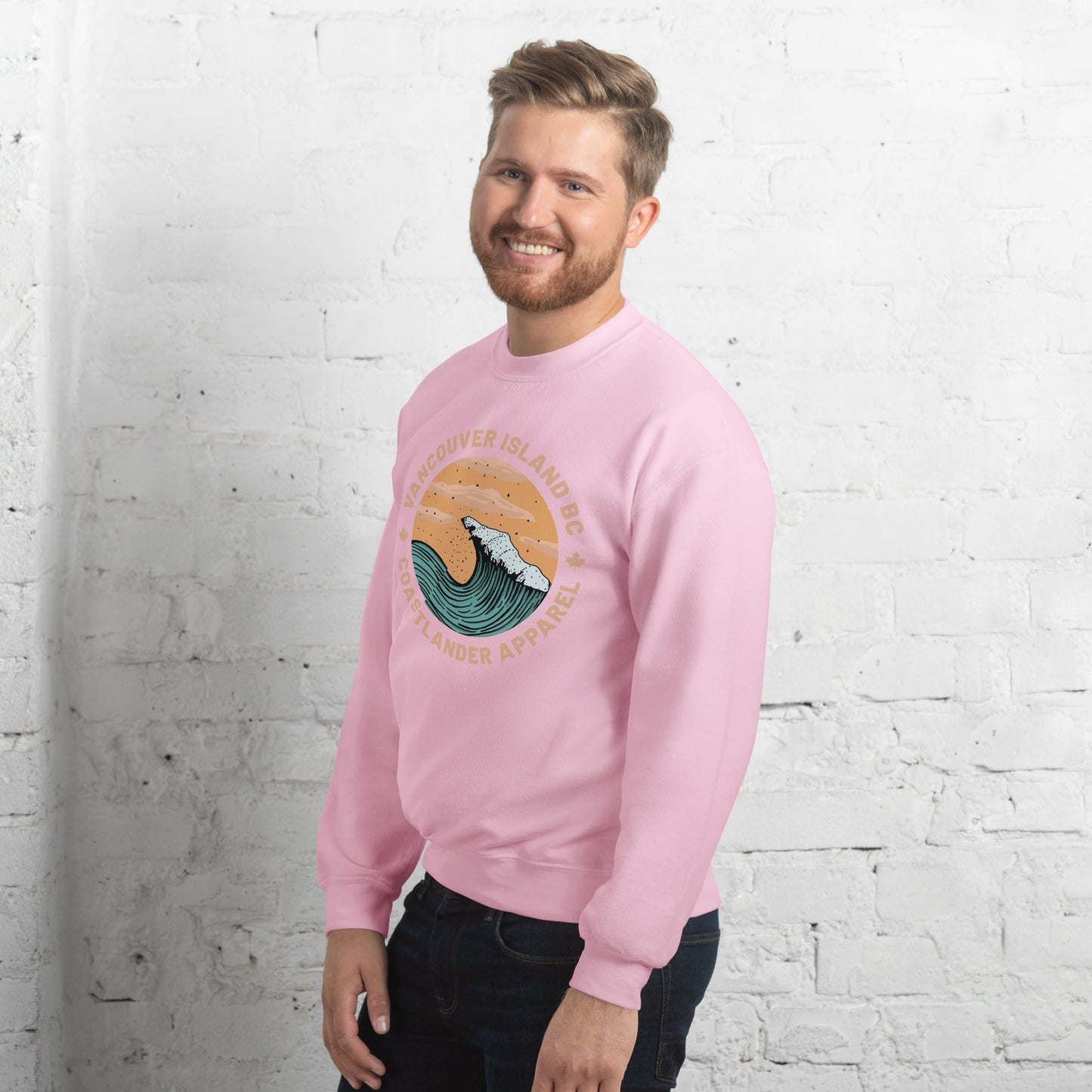 Design of Vancouver Island Wave Design - Unisex Sweatshirt , the colour is
