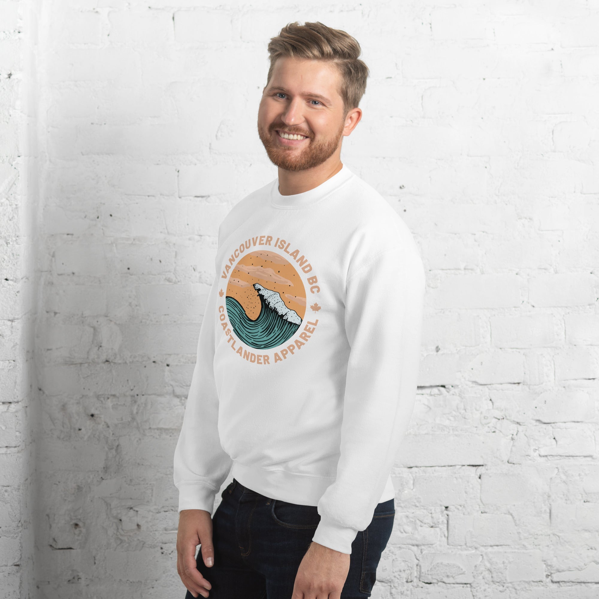 Design of Vancouver Island Wave Design - Unisex Sweatshirt , the colour is