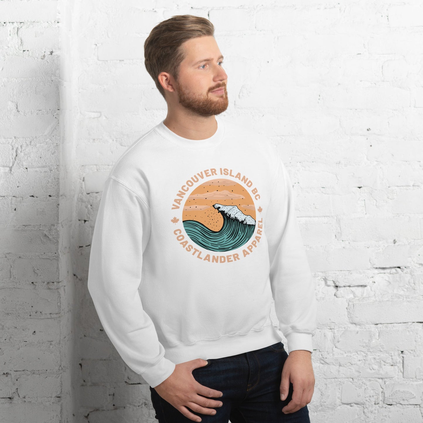 Design of Vancouver Island Wave Design - Unisex Sweatshirt , the colour is