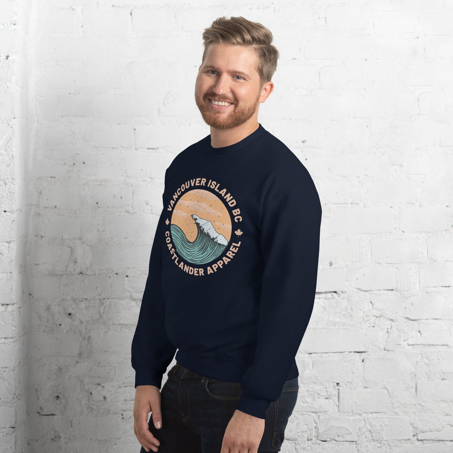 Design of Vancouver Island Wave Design - Unisex Sweatshirt , the colour is