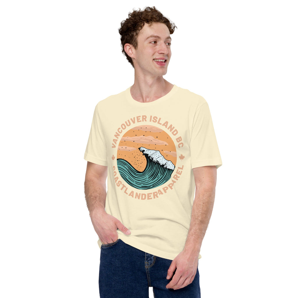 Design of Vancouver Island Wave Design - Unisex t-shirt , the colour is Natural