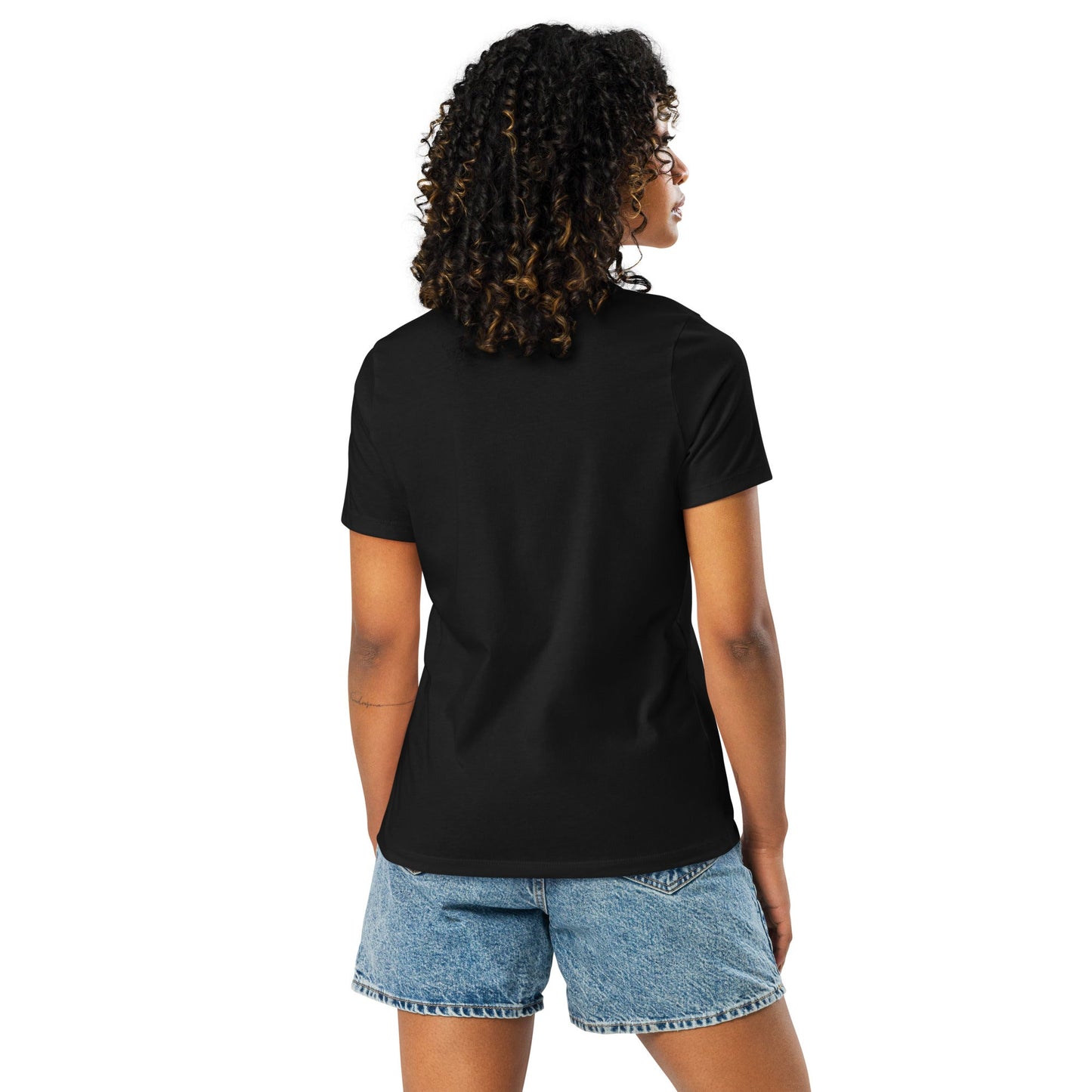 Design of Vancouver Island Wave Design - White Line Art - Women's Relaxed T-Shirt , the colour is