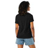 Design of Vancouver Island Wave Design - White Line Art - Women's Relaxed T-Shirt , the colour is
