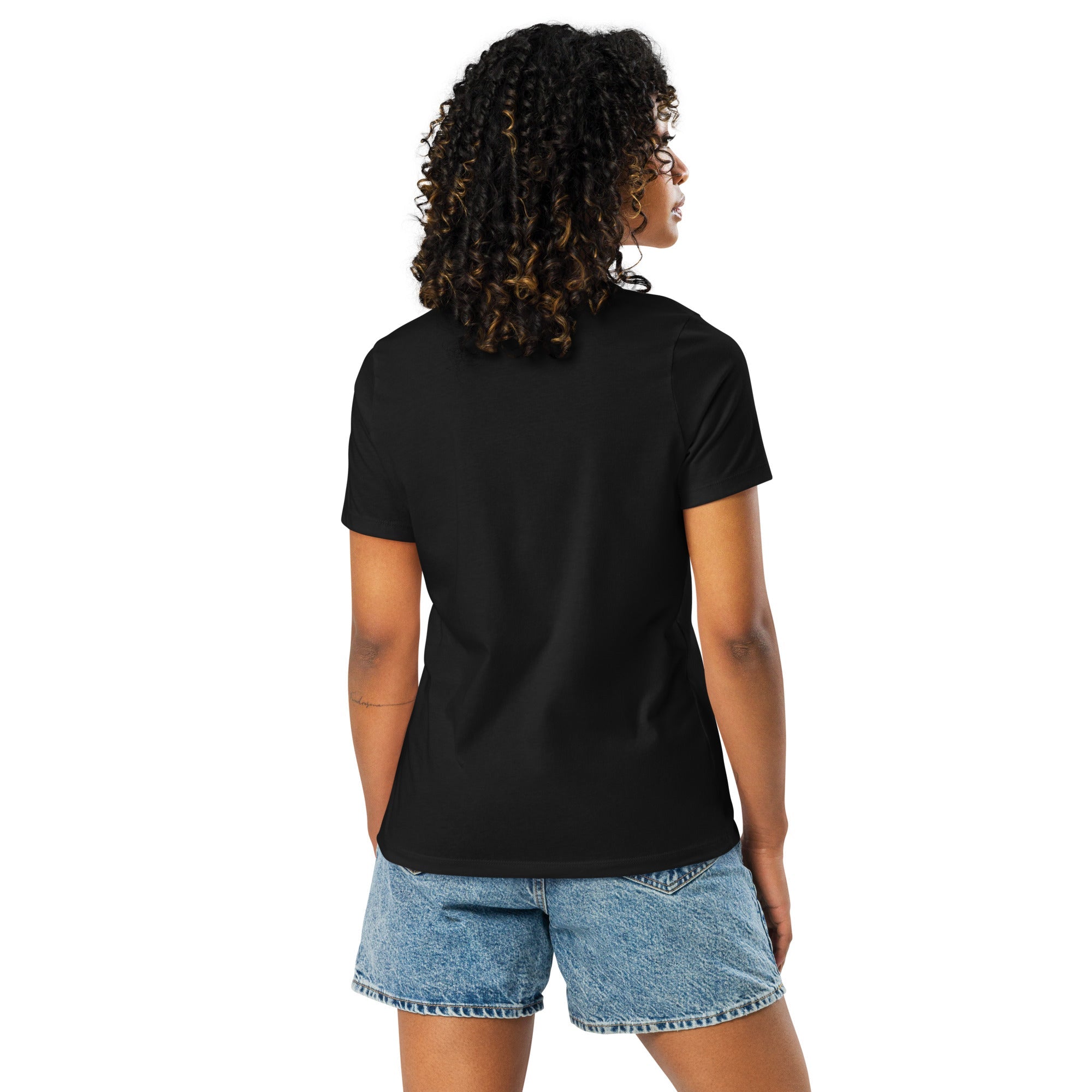 Design of Vancouver Island Wave Design - White Line Art - Women's Relaxed T-Shirt , the colour is