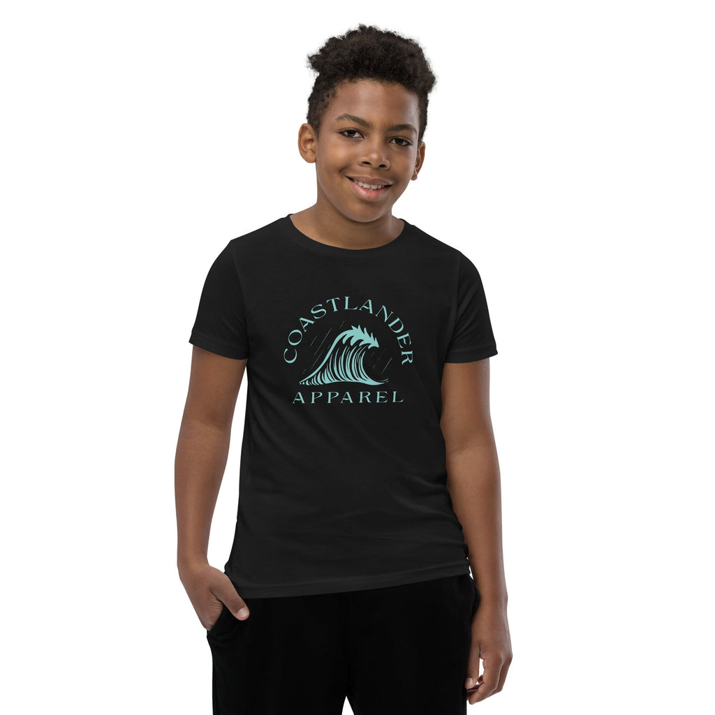 Design of Wave Tree Design - Kids - Youth Short Sleeve T-Shirt , the colour is