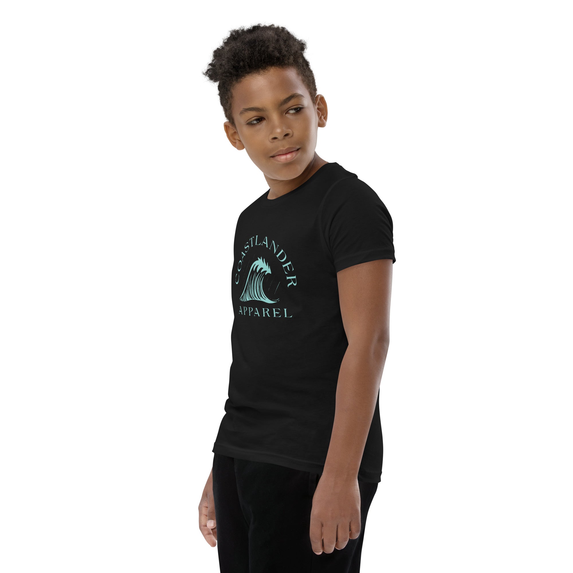 Design of Wave Tree Design - Kids - Youth Short Sleeve T-Shirt , the colour is