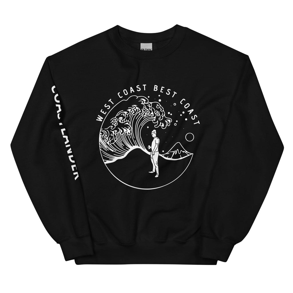 Design of West Coast Best Coast - Unisex Sweatshirt , the colour is Black