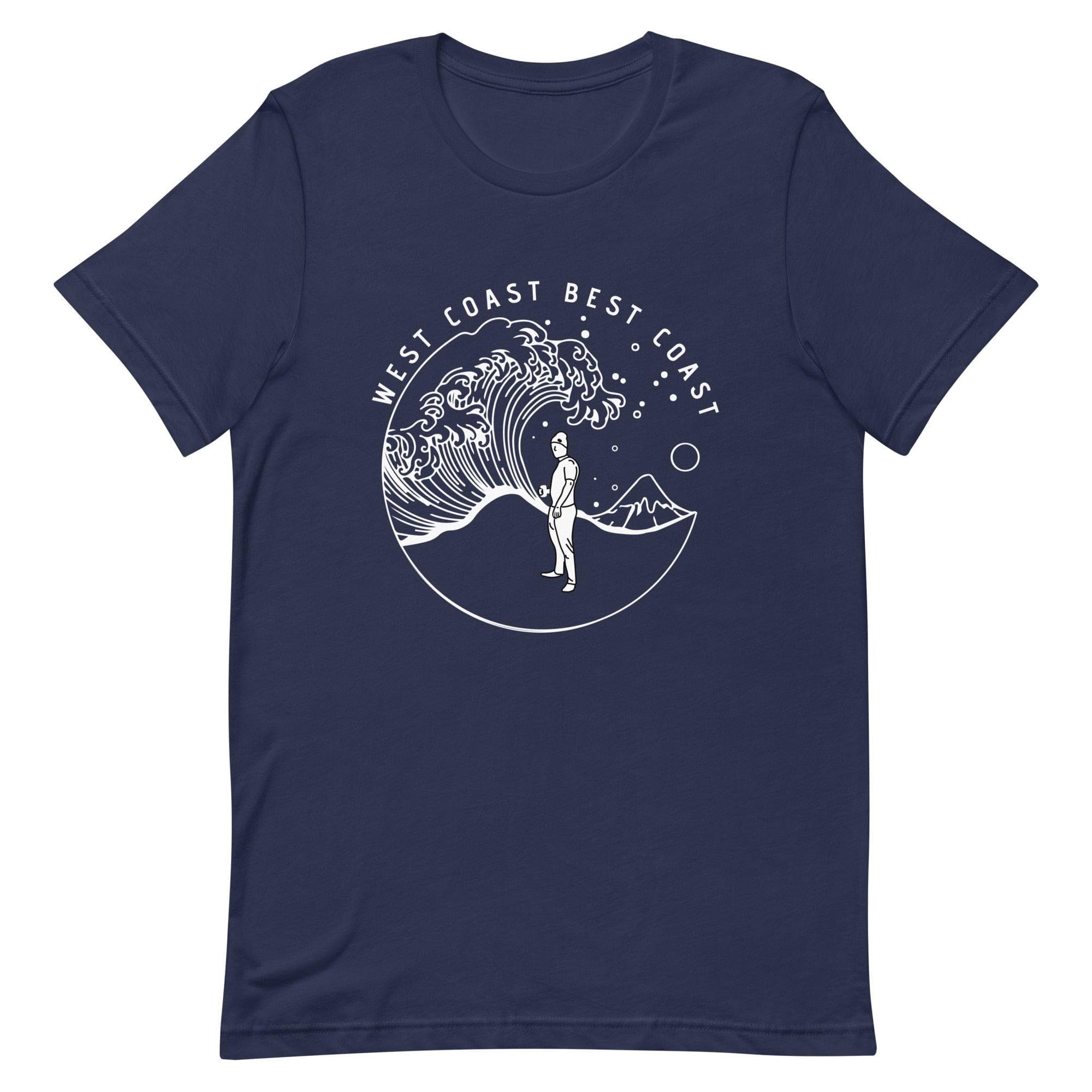 Design of West Coast Best Coast - Unisex t-shirt , the colour is Navy