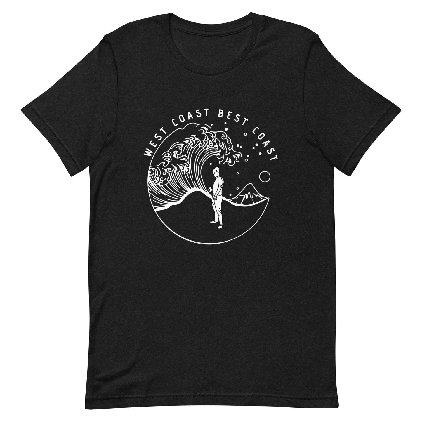 Design of West Coast Best Coast - Unisex t-shirt , the colour is Black Heather