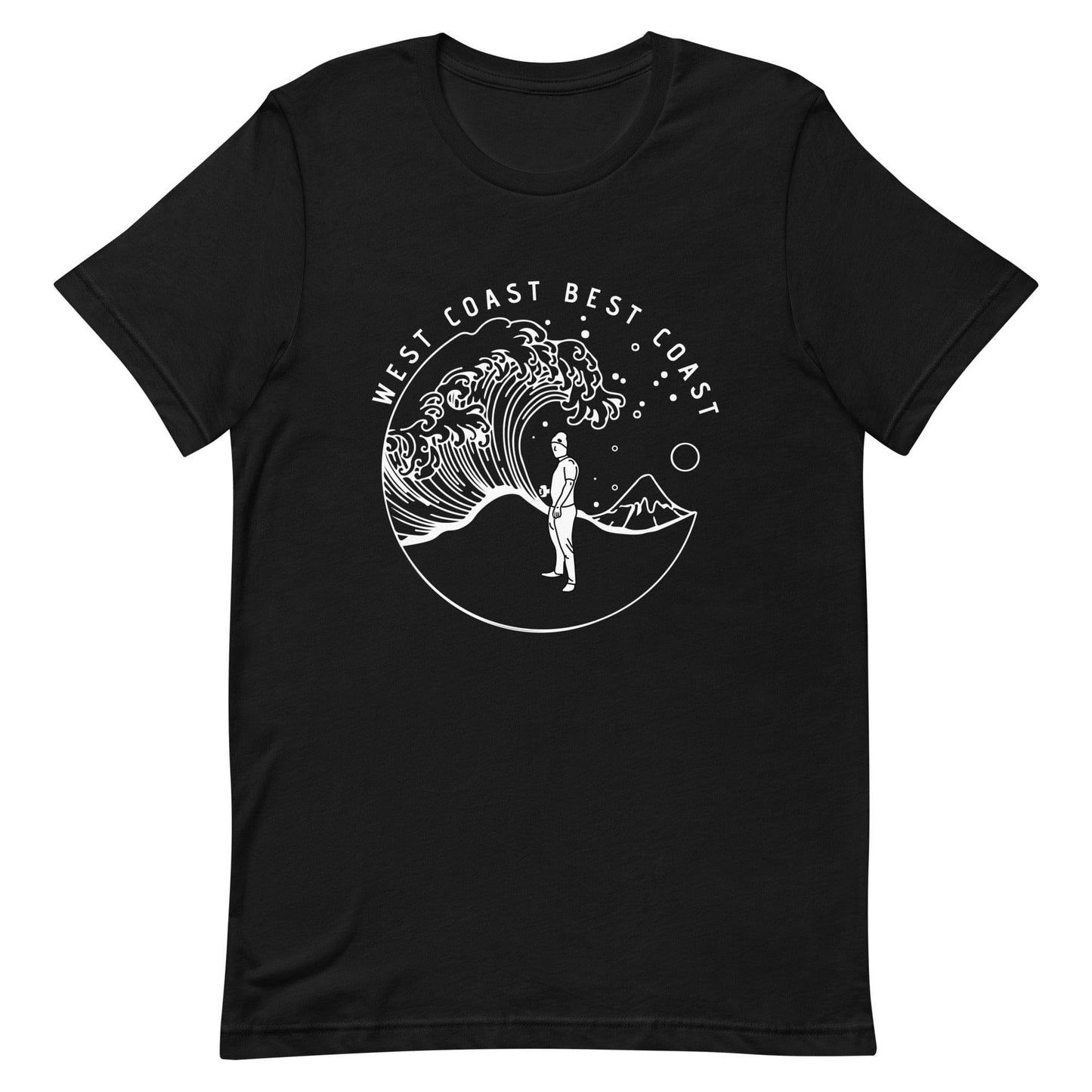 Design of West Coast Best Coast - Unisex t-shirt , the colour is Black
