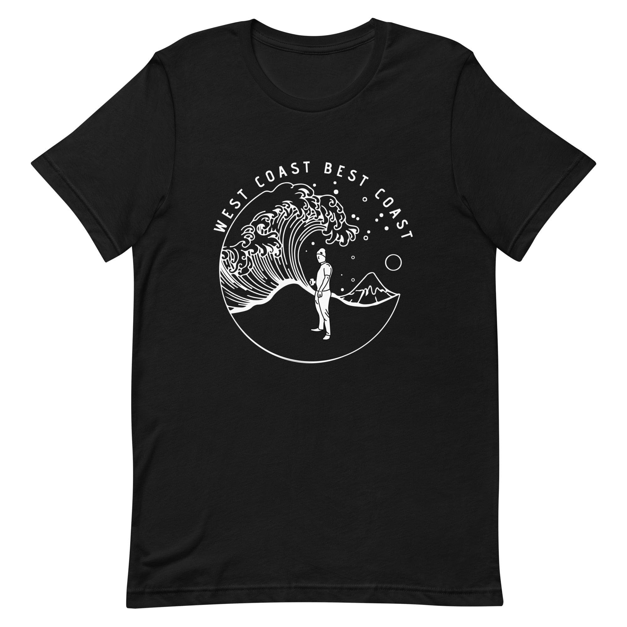 Design of West Coast Best Coast - Unisex t-shirt , the colour is Black