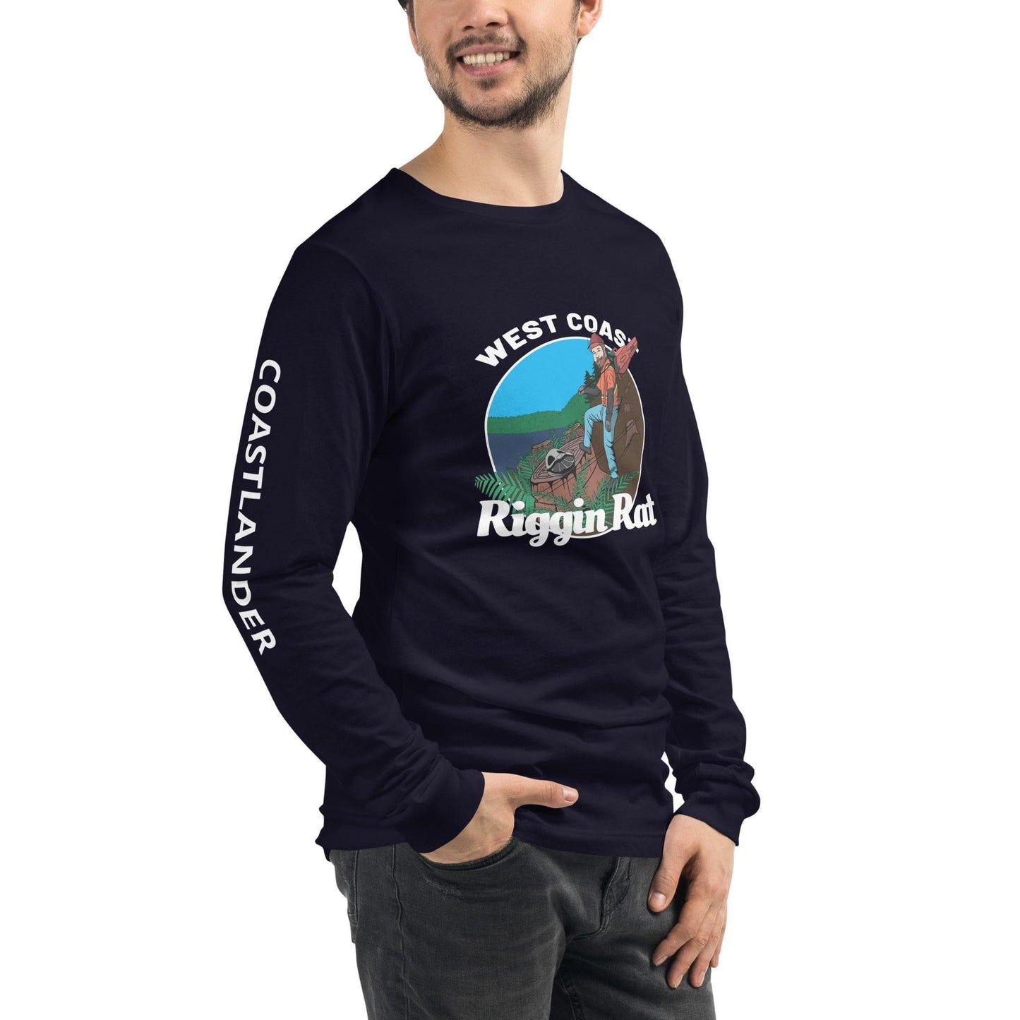 Design of West Coast Riggin Rat - Unisex Long Sleeve Tee , the colour is