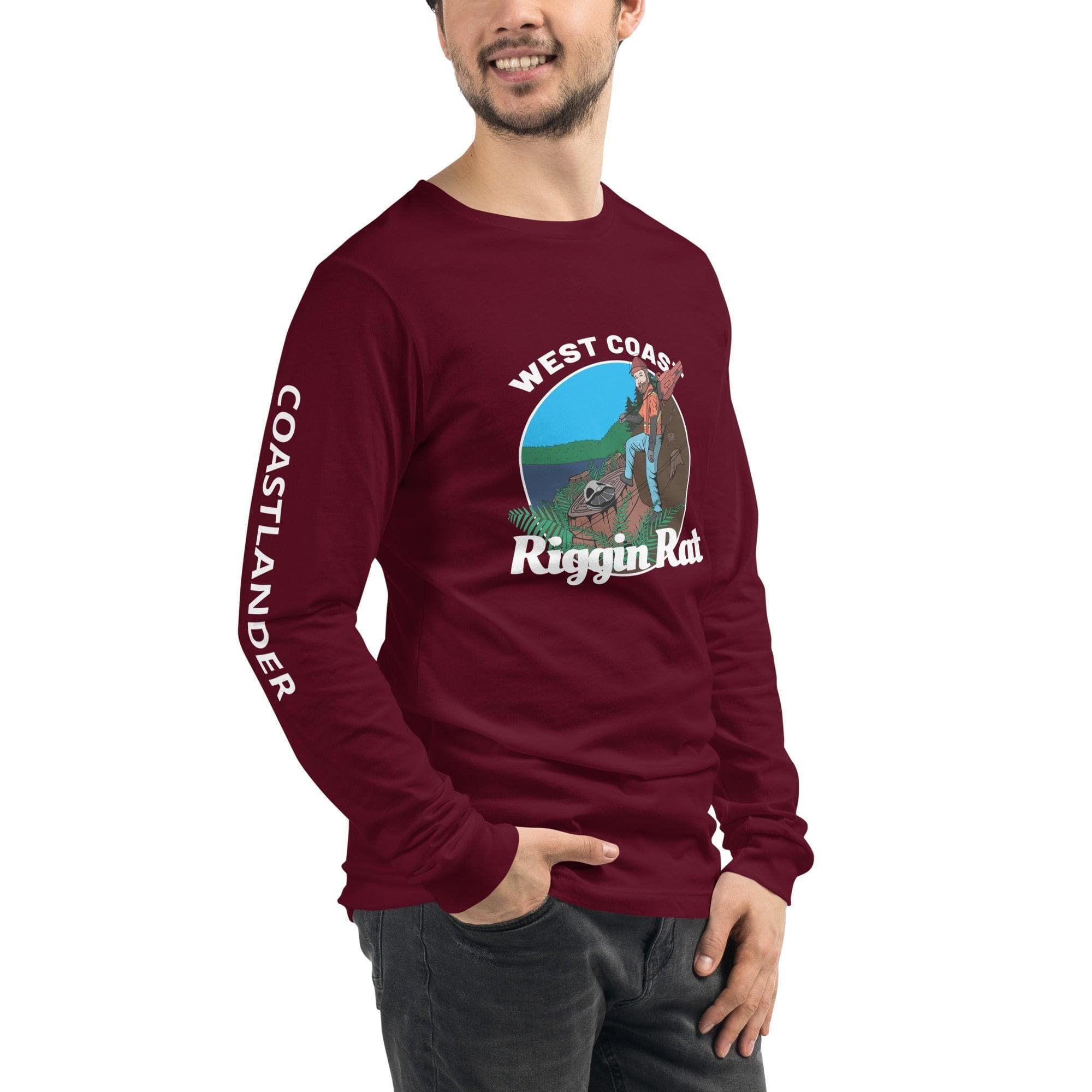 Design of West Coast Riggin Rat - Unisex Long Sleeve Tee , the colour is
