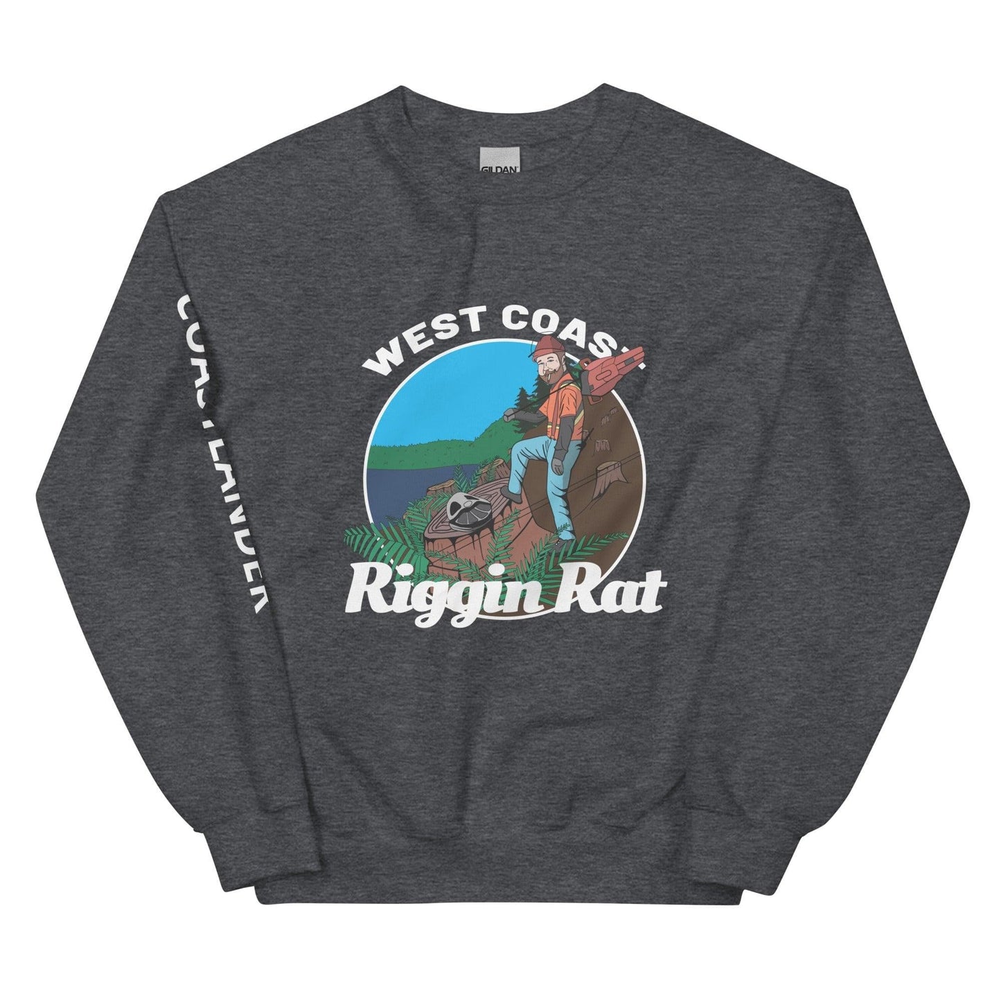 Design of West Coast Riggin Rat - Unisex Sweatshirt , the colour is Dark Heather