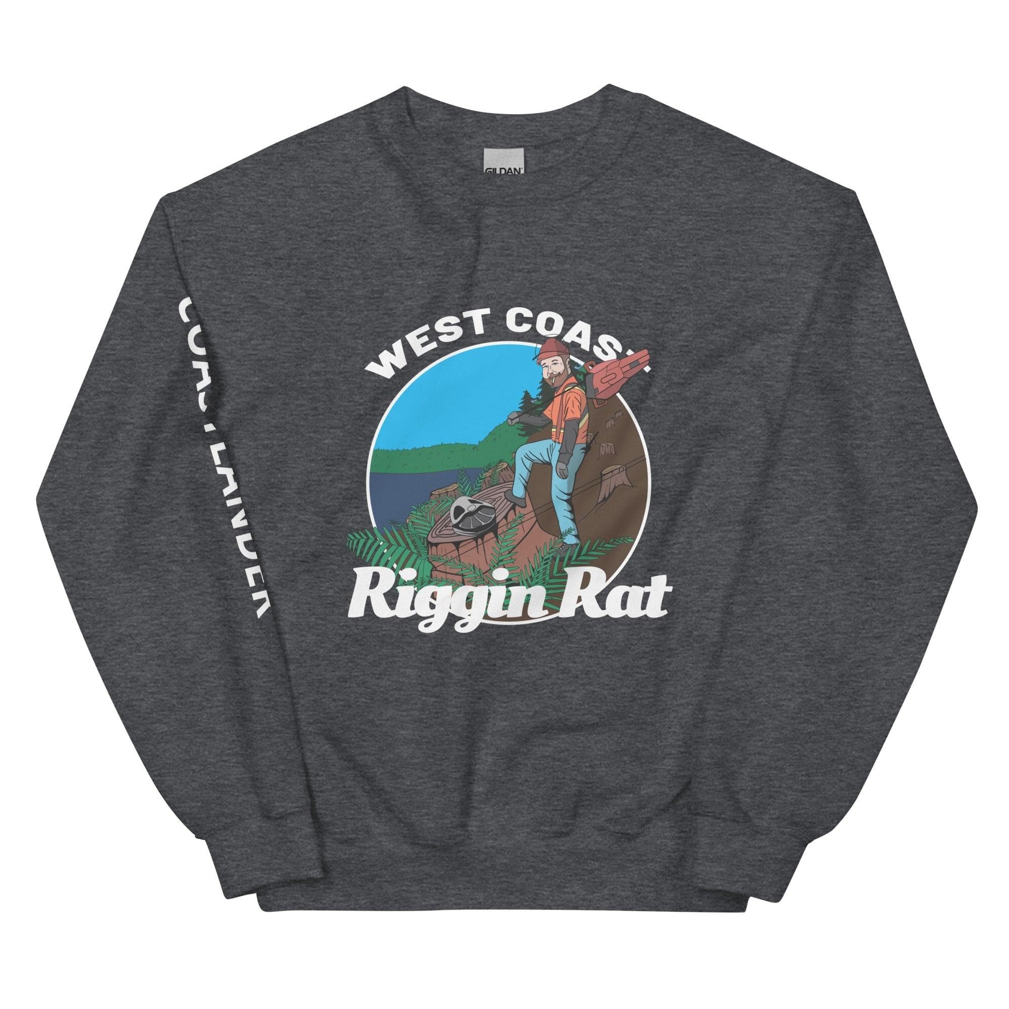 Design of West Coast Riggin Rat - Unisex Sweatshirt , the colour is Dark Heather