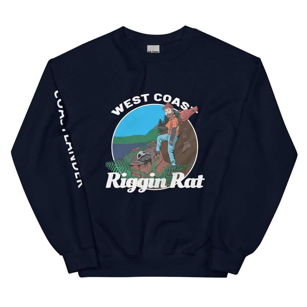 Design of West Coast Riggin Rat - Unisex Sweatshirt , the colour is Navy