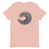 Design of West Coast Wave - North Vancouver Island - Unisex t-shirt , the colour is Heather Prism Peach