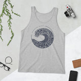 Design of West Coast Wave - North Vancouver Island - Unisex Tank Top , the colour is Athletic Heather
