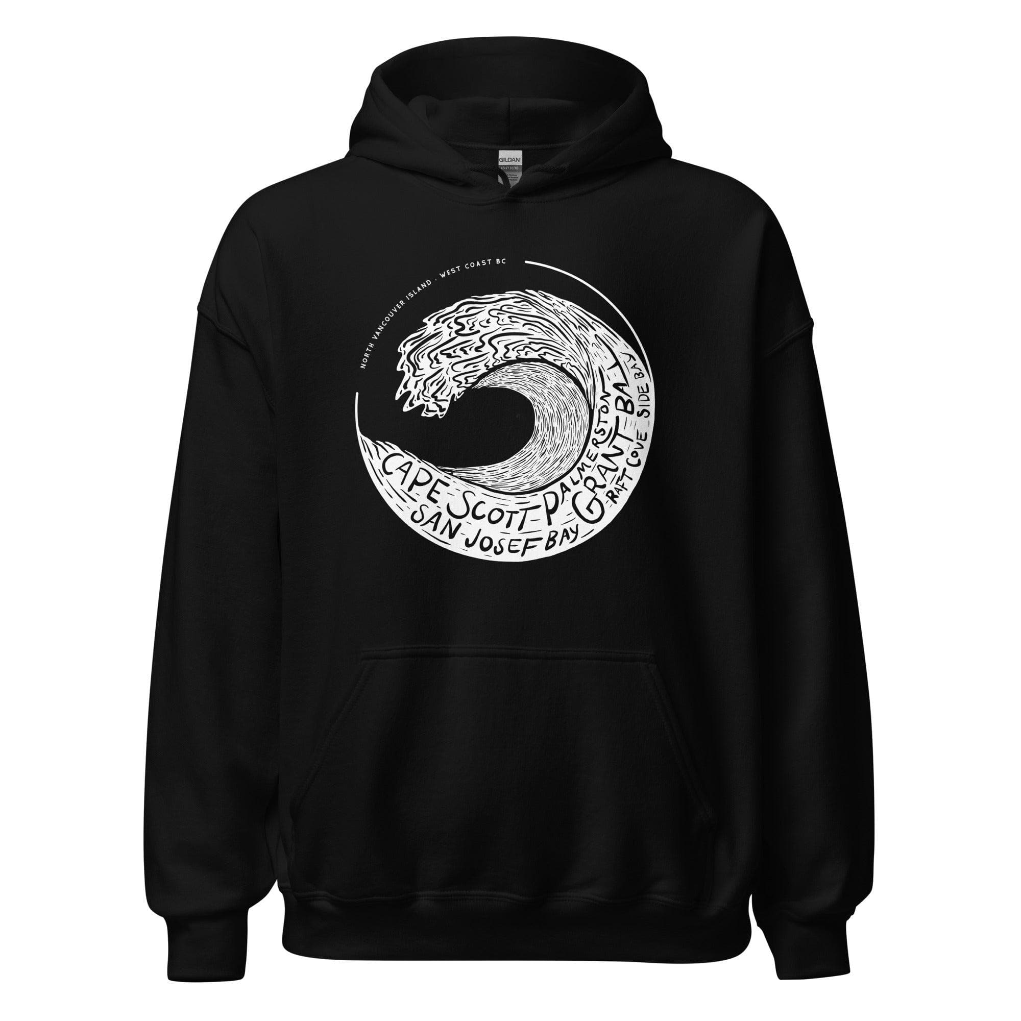 Design of West Coast Wave - Unisex Hoodie , the colour is Black