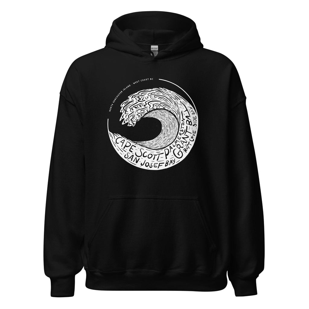 Design of West Coast Wave - Unisex Hoodie , the colour is Black