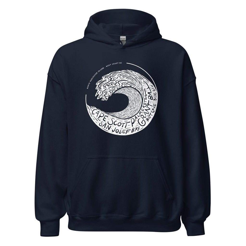 Design of West Coast Wave - Unisex Hoodie , the colour is Navy
