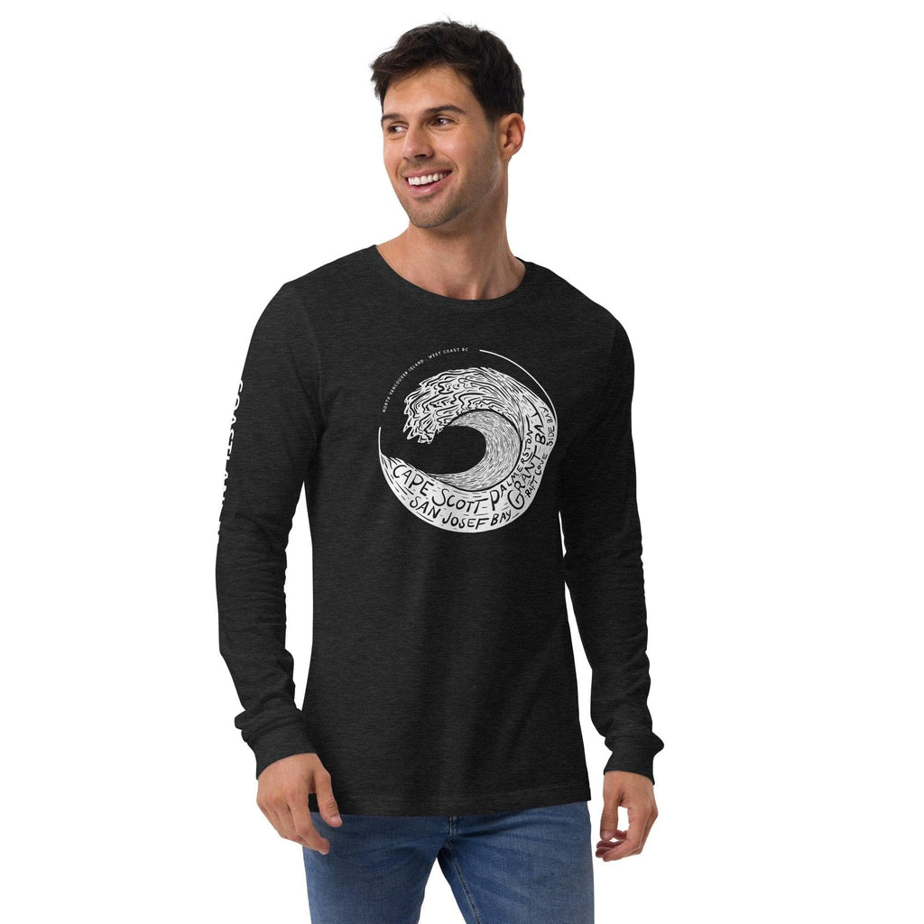 Design of West Coast Wave - Unisex Long Sleeve Tee , the colour is Black Heather