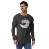 Design of West Coast Wave - Unisex Long Sleeve Tee , the colour is Dark Grey Heather