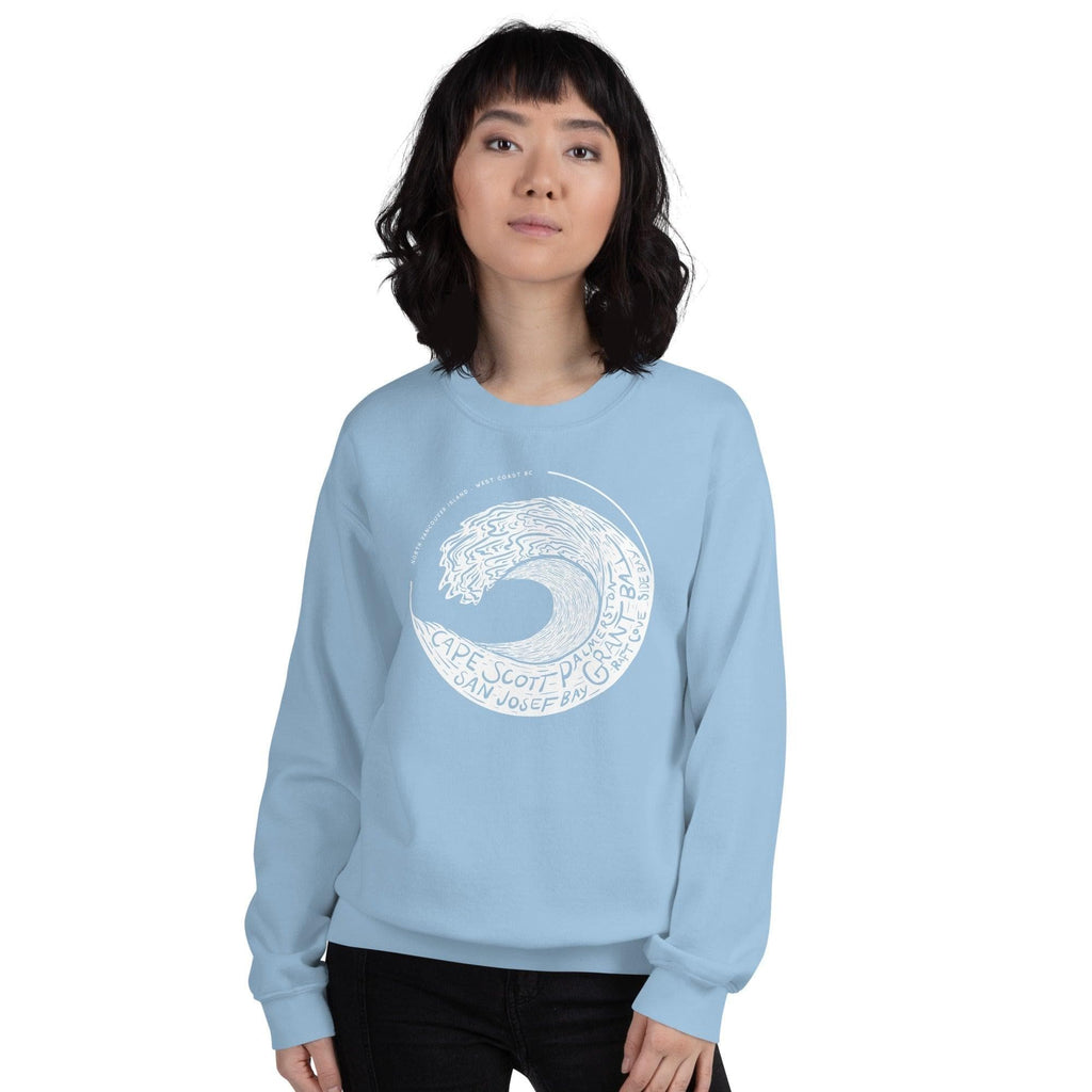 Design of West Coast Wave - Unisex Sweatshirt , the colour is Light Blue