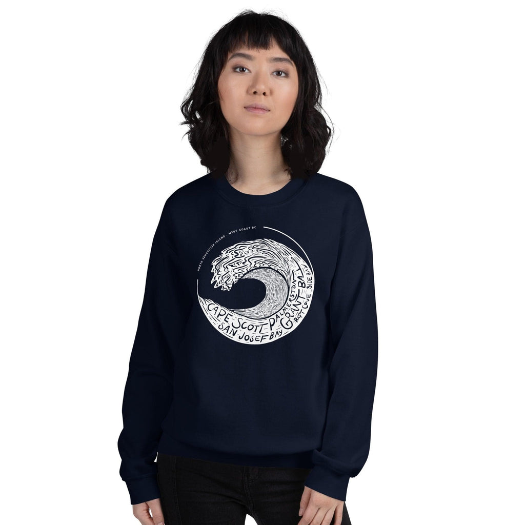 Design of West Coast Wave - Unisex Sweatshirt , the colour is Navy