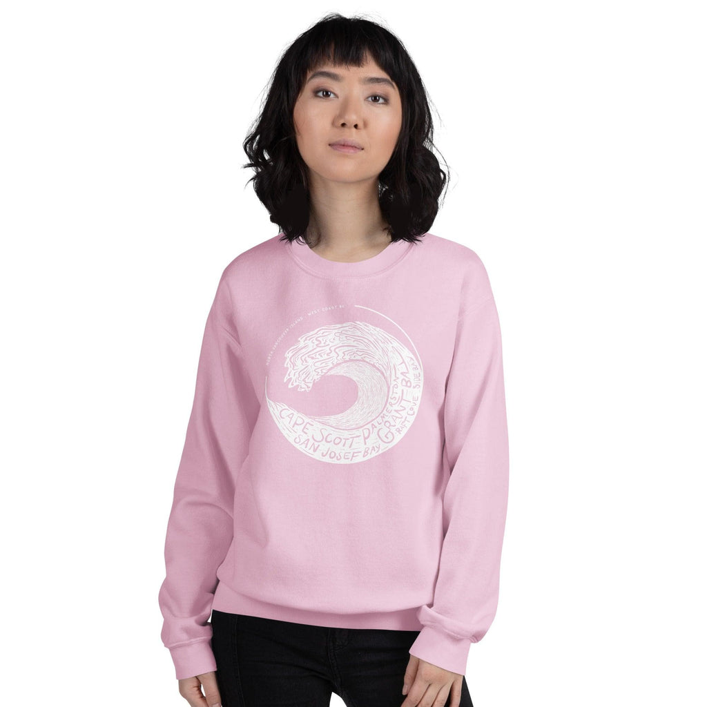 Design of West Coast Wave - Unisex Sweatshirt , the colour is Light Pink