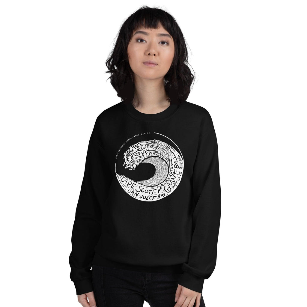 Design of West Coast Wave - Unisex Sweatshirt , the colour is Black