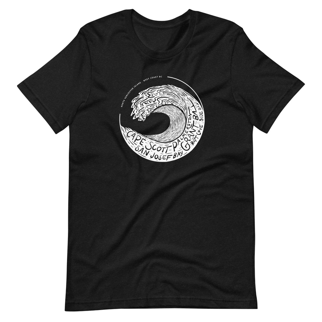 Design of West Coast Wave - Unisex t-shirt , the colour is Black Heather