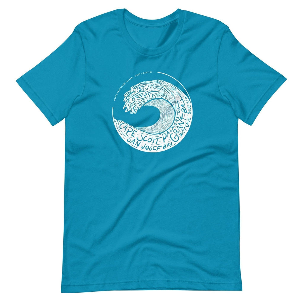 Design of West Coast Wave - Unisex t-shirt , the colour is Aqua