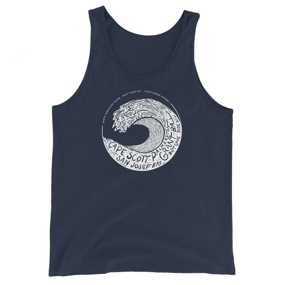 Design of West Coast Wave - Unisex Tank Top , the colour is Navy
