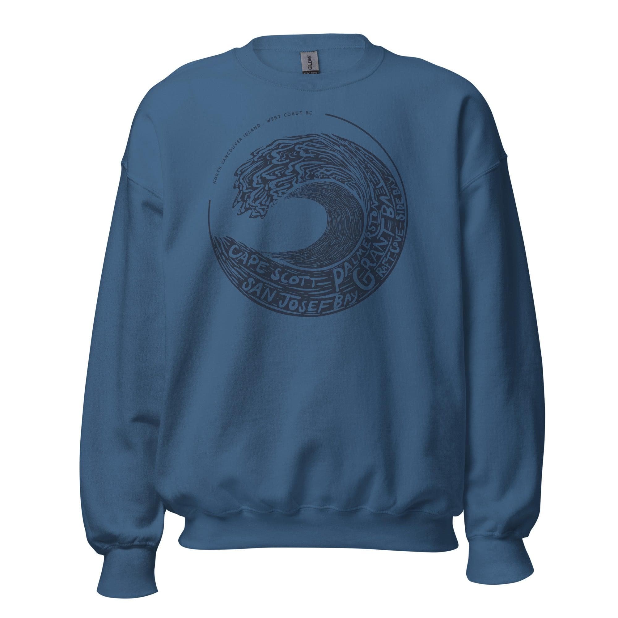 Design of West Coast Wave - Vancouver Island North - Unisex Sweatshirt , the colour is