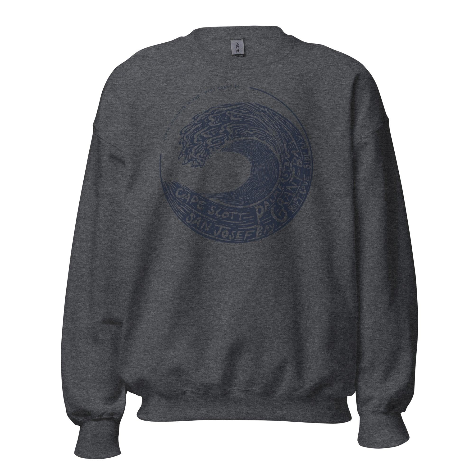 Design of West Coast Wave - Vancouver Island North - Unisex Sweatshirt , the colour is