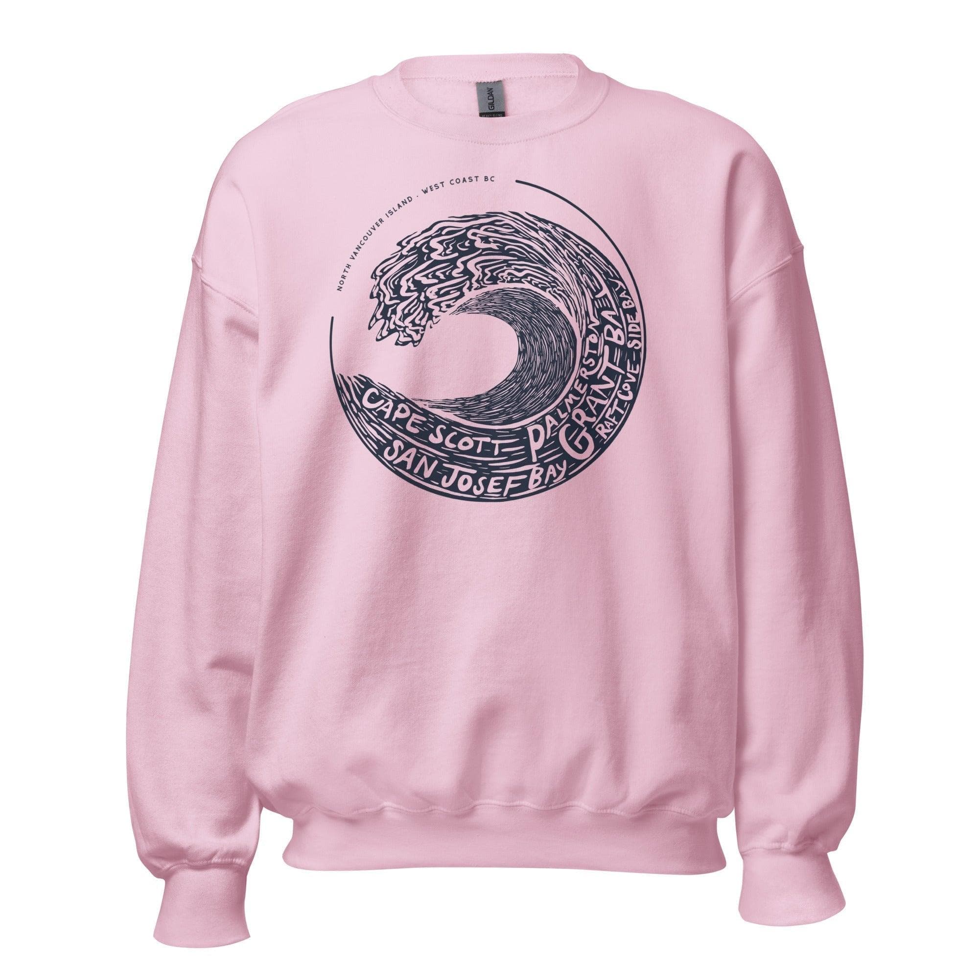 Design of West Coast Wave - Vancouver Island North - Unisex Sweatshirt , the colour is
