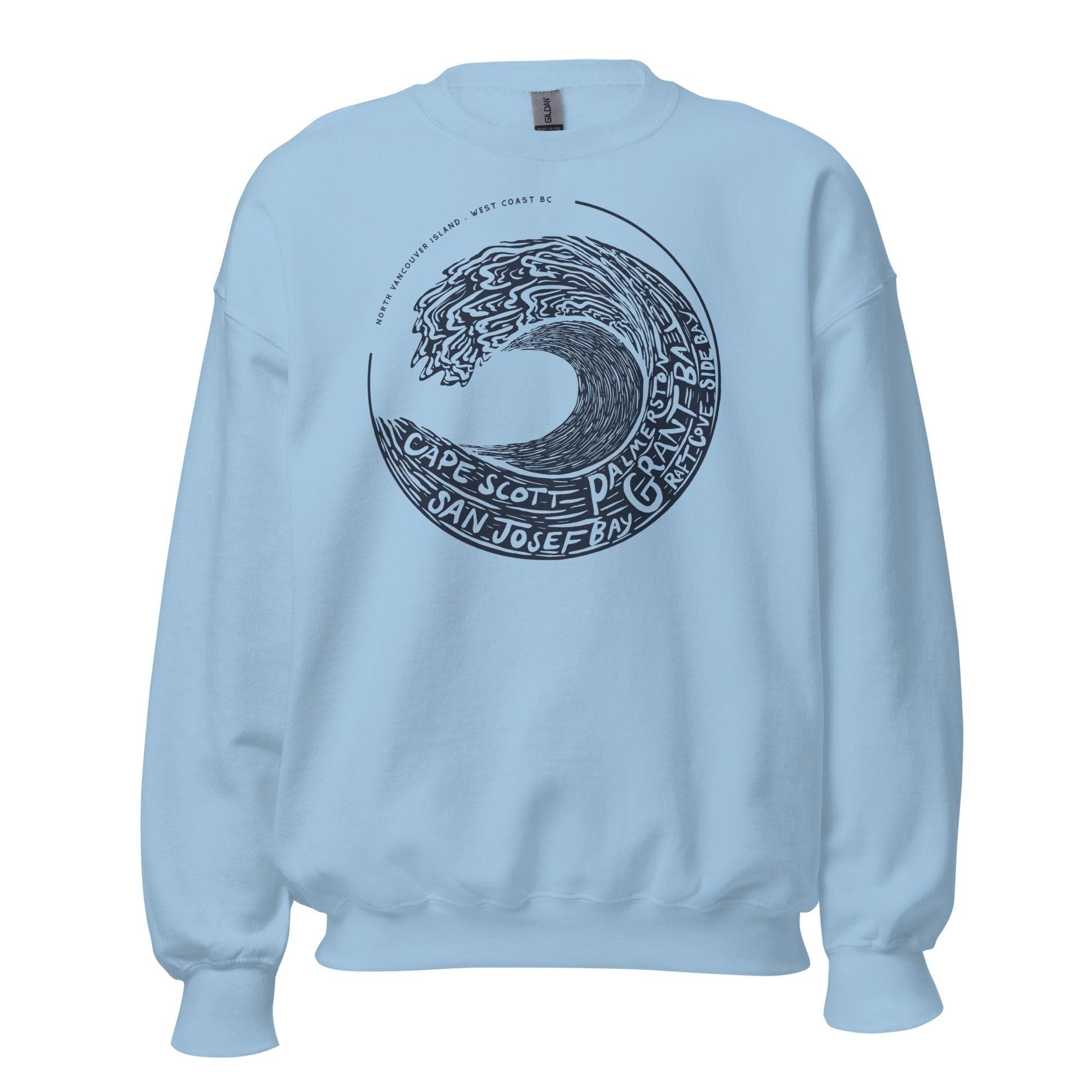 Design of West Coast Wave - Vancouver Island North - Unisex Sweatshirt , the colour is