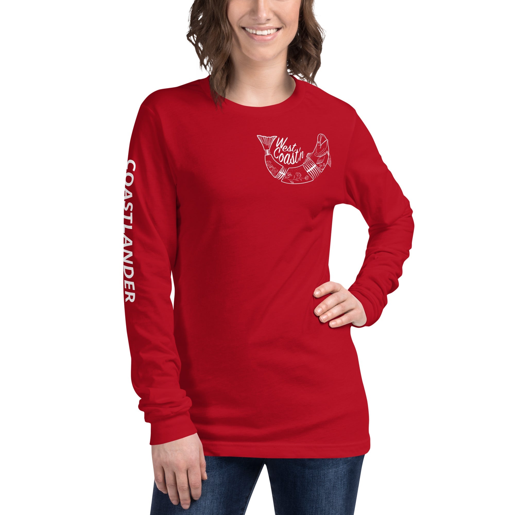 Design of West Coastin Fish - Unisex Long Sleeve Tee , the colour is