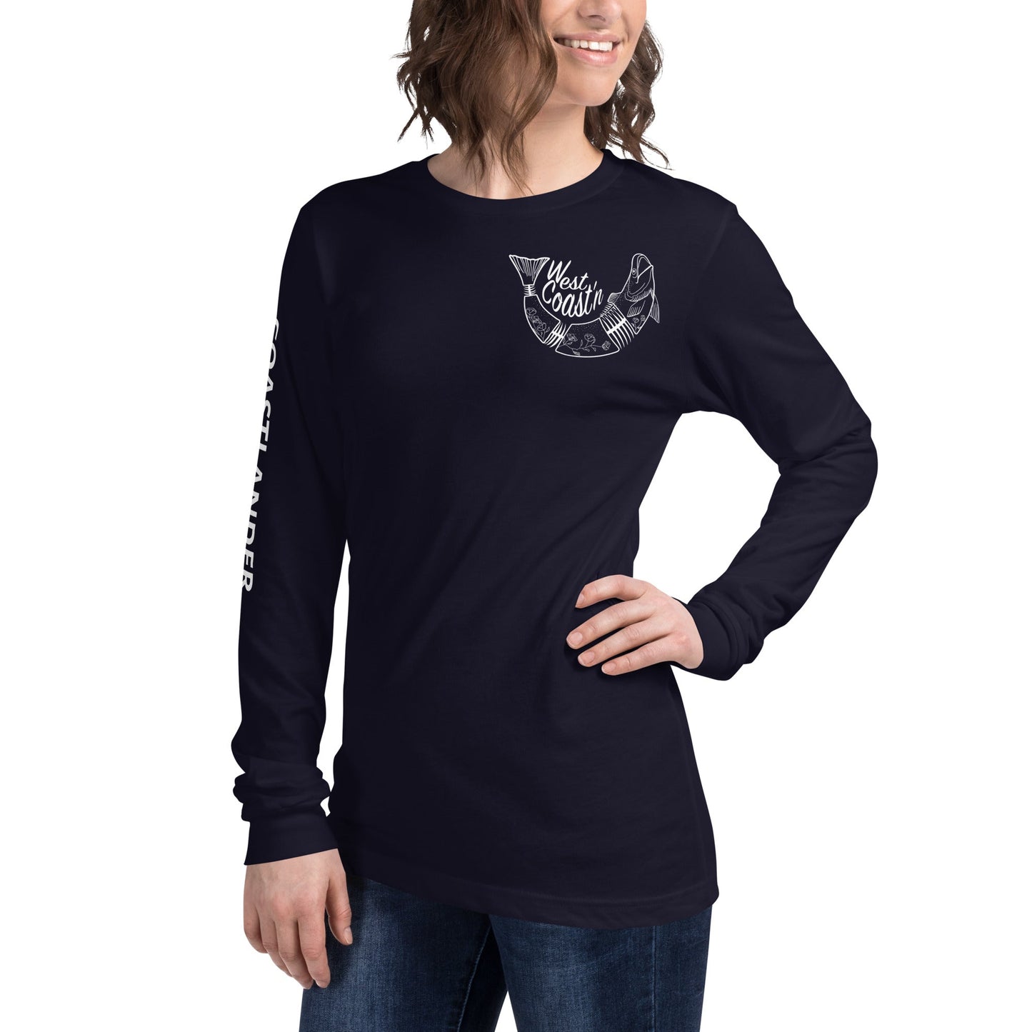 Design of West Coastin Fish - Unisex Long Sleeve Tee , the colour is