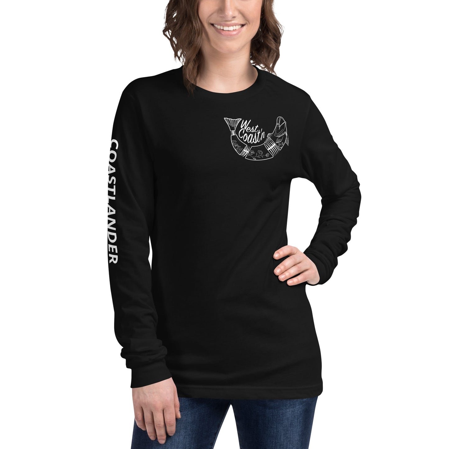 Design of West Coastin Fish - Unisex Long Sleeve Tee , the colour is